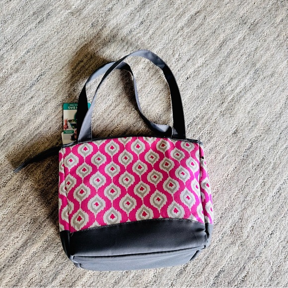 Fit & Fresh Pink Teardrop Ikat insulated Lunch Bag - Picture 10 of 16